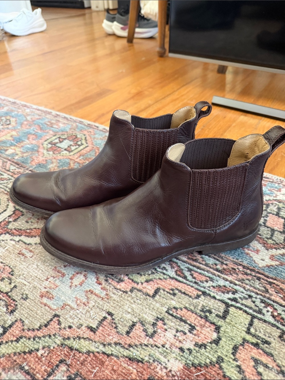 Frye Men's Chelsea Boots in Dark Brown Leather